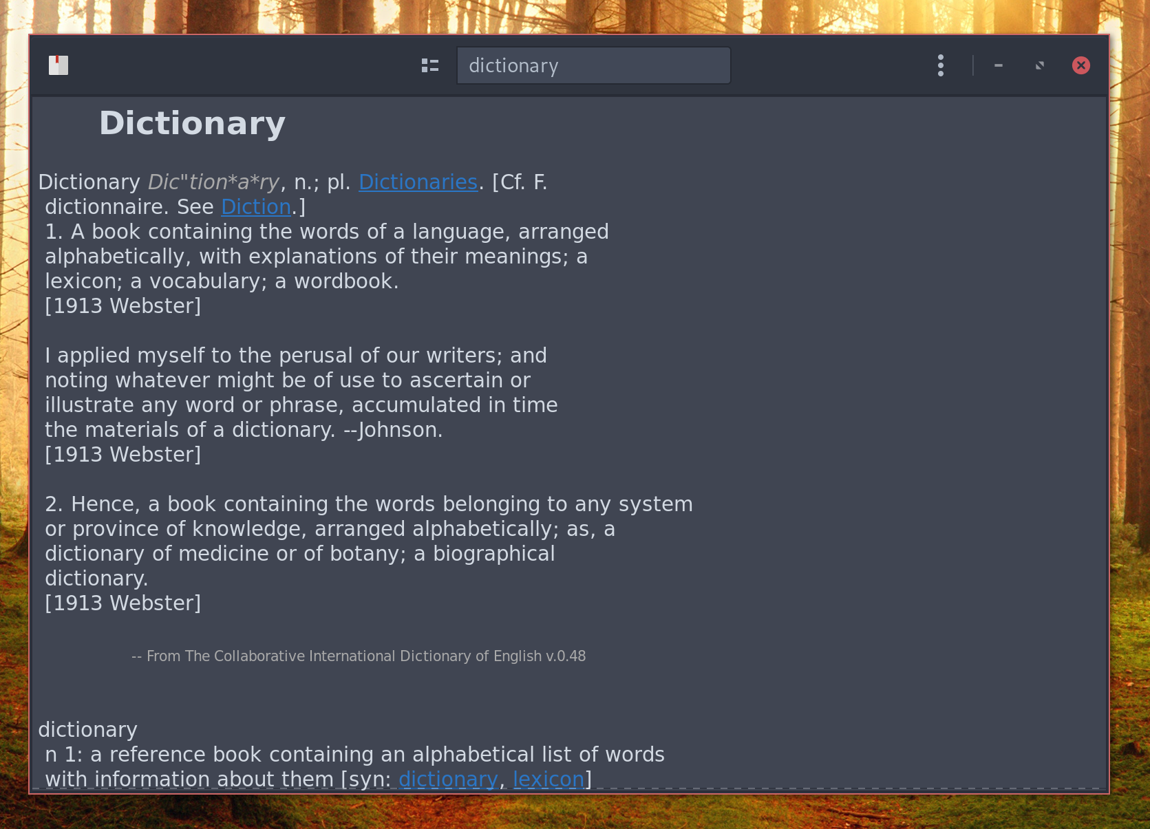 GNOME Dictionary